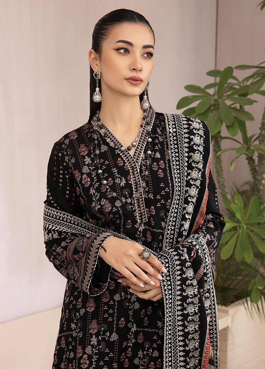 Dareechay By Lakhany Embroidered Pashmina Suits Unstitched 3 Piece LSM23DE LG-RM-0005 - Winter Collection