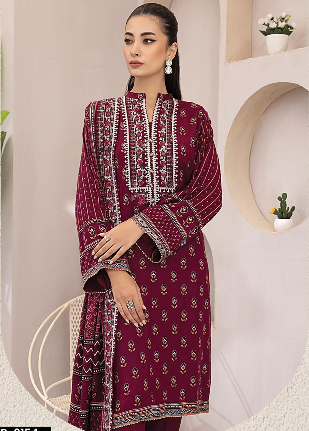Dareechay By Lakhany Embroidered Pashmina Suits Unstitched 3 Piece LSM23DE LG-SR-0154 - Winter Collection