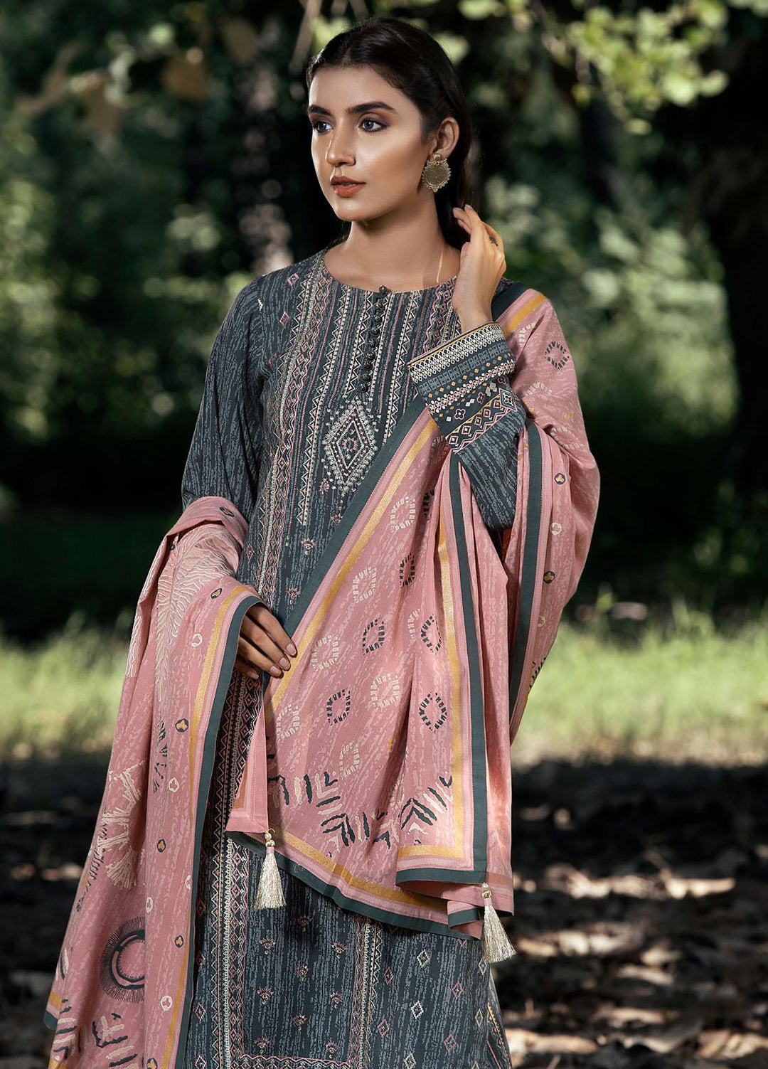 Dareechay by Lakhany Embroidered Pashmina Suits Unstitched 3 Piece LSM21DU DEW-6021-A - Winter Collection
