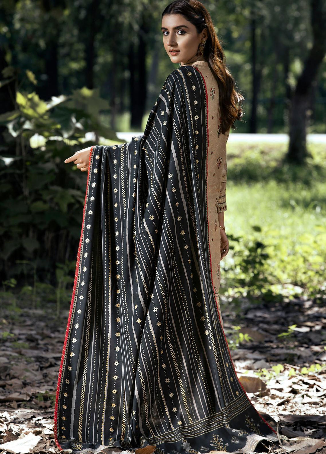 Dareechay by Lakhany Embroidered Pashmina Suits Unstitched 3 Piece LSM21DU DEW-6023-A - Winter Collection