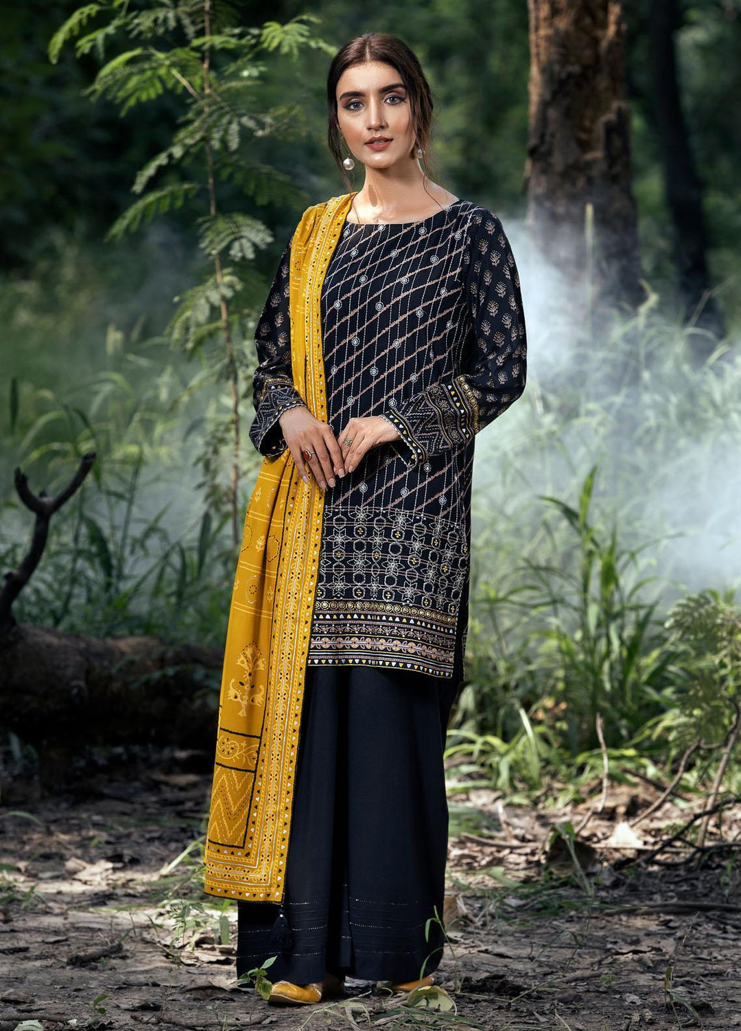 Dareechay by Lakhany Embroidered Pashmina Suits Unstitched 3 Piece LSM21DU DEW-6024-B - Winter Collection