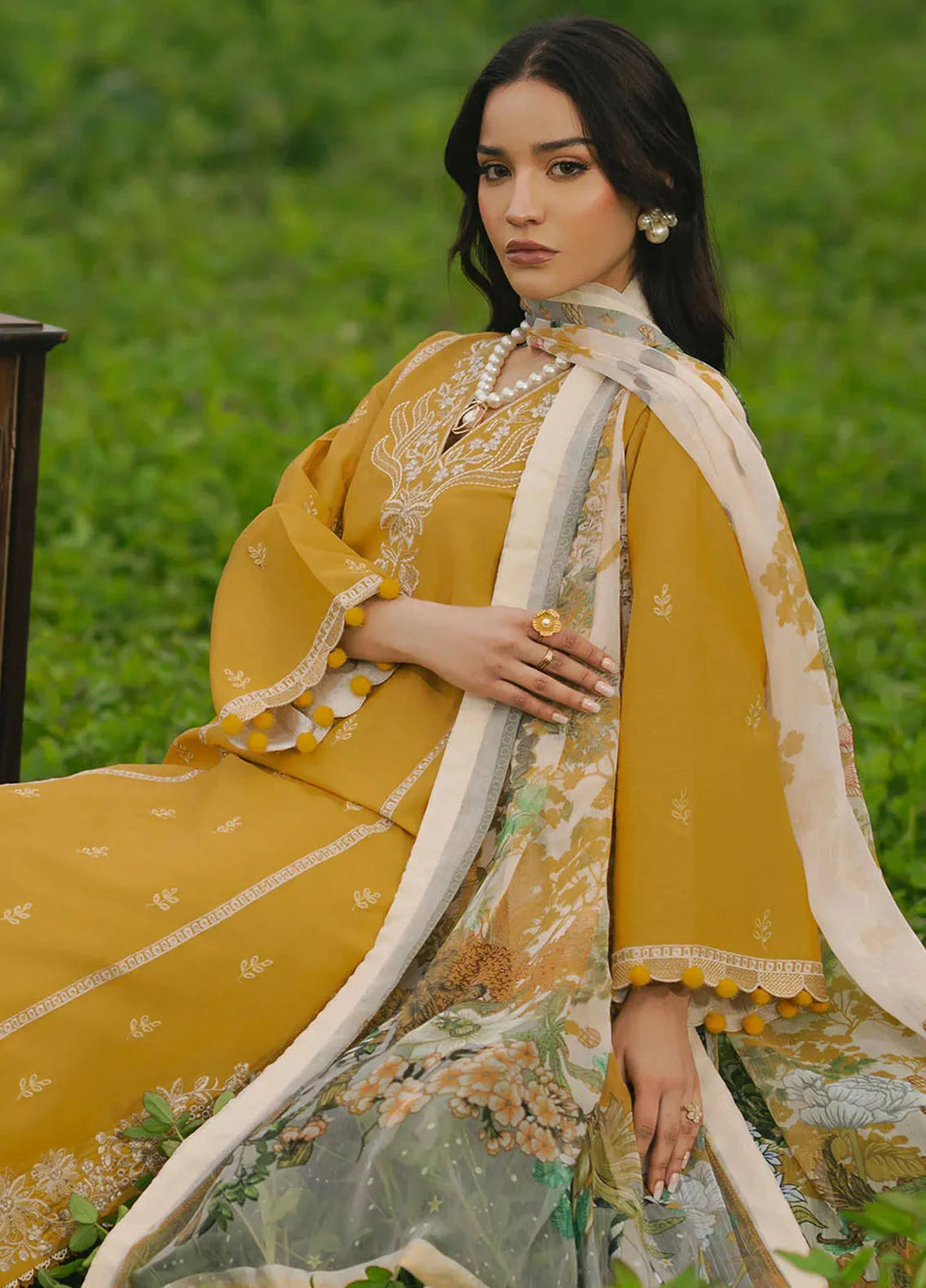 Dareen by Izel Embroidered Lawn Suits Unstitched 3 Piece IZL25DL Aabroo - Summer Collection