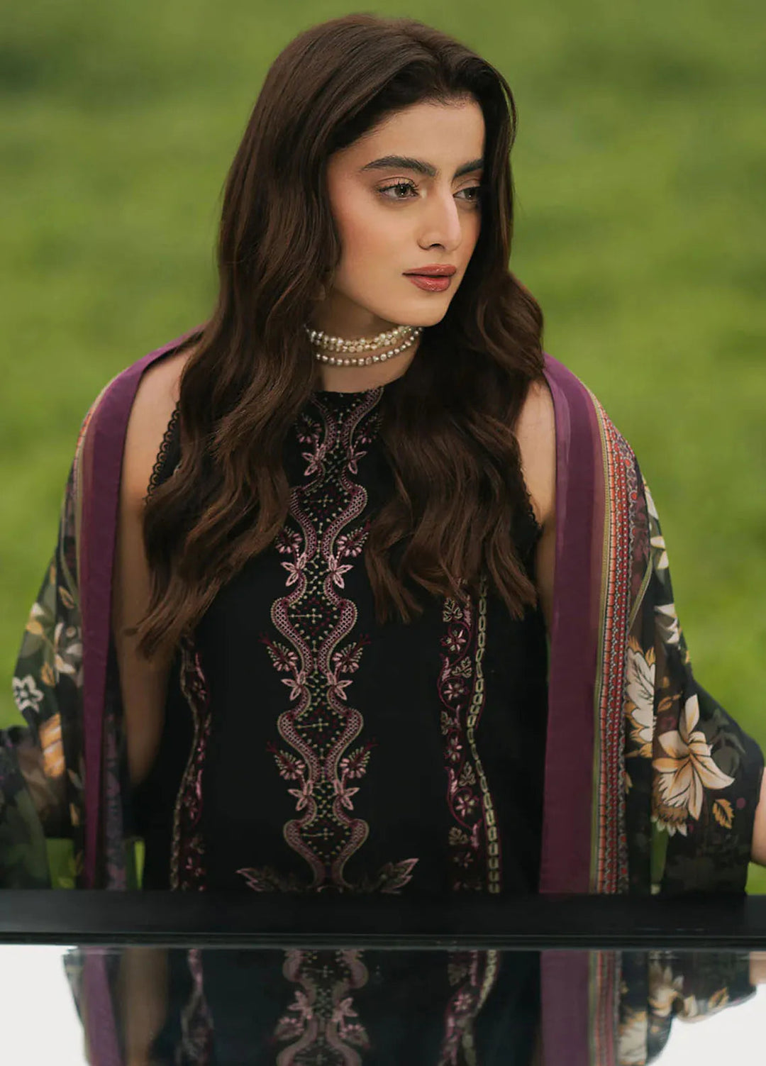 Dareen by Izel Embroidered Lawn Suits Unstitched 3 Piece IZL25DL Aaina - Summer Collection