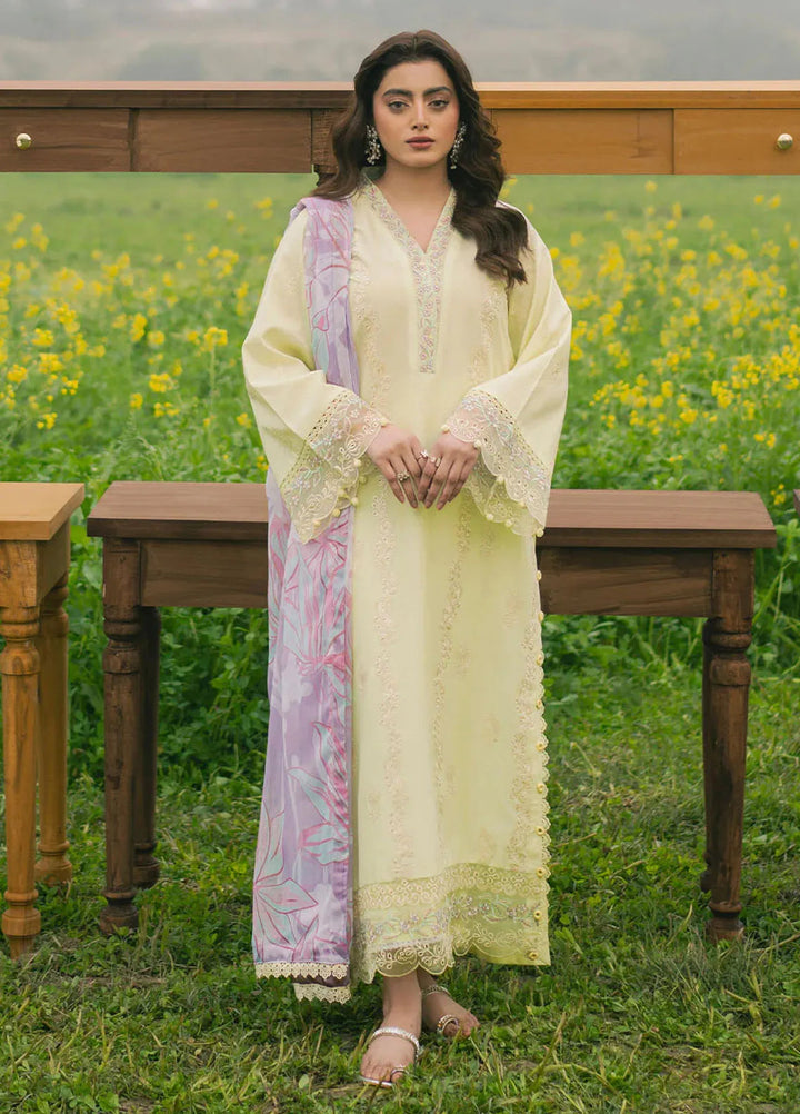 Dareen by Izel Embroidered Lawn Suits Unstitched 3 Piece IZL25DL Baran - Summer Collection
