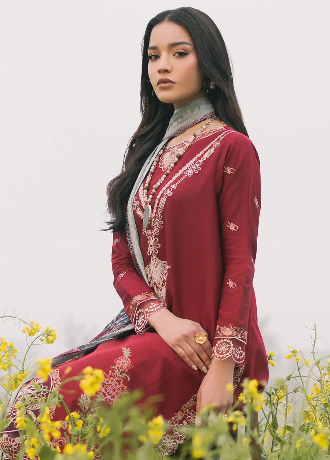 Dareen by Izel Embroidered Lawn Suits Unstitched 3 Piece IZL25DL Zeest - Summer Collection