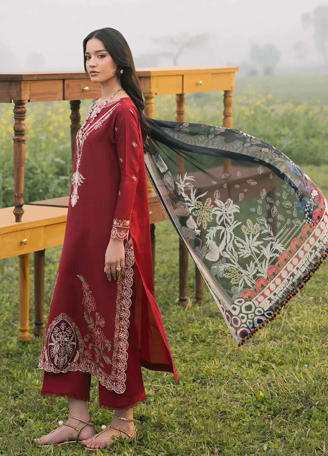 Dareen by Izel Embroidered Lawn Suits Unstitched 3 Piece IZL25DL Zeest - Summer Collection