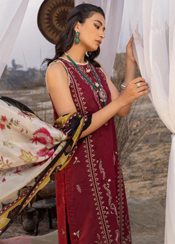 Dareen By Izel Embroidered Lawn Suits Unstitched 3 Piece IZL23D Fasana - Luxury Collection