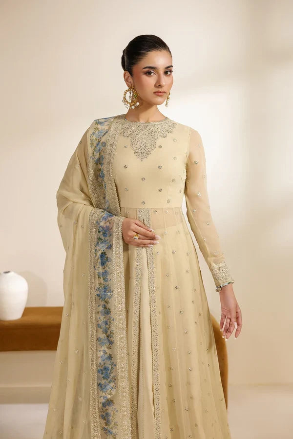 Meraki by Zarif Unstitched Embroidered Chiffon 3 Piece Suit ZR26UCM DARYA 09 - Festive Collection