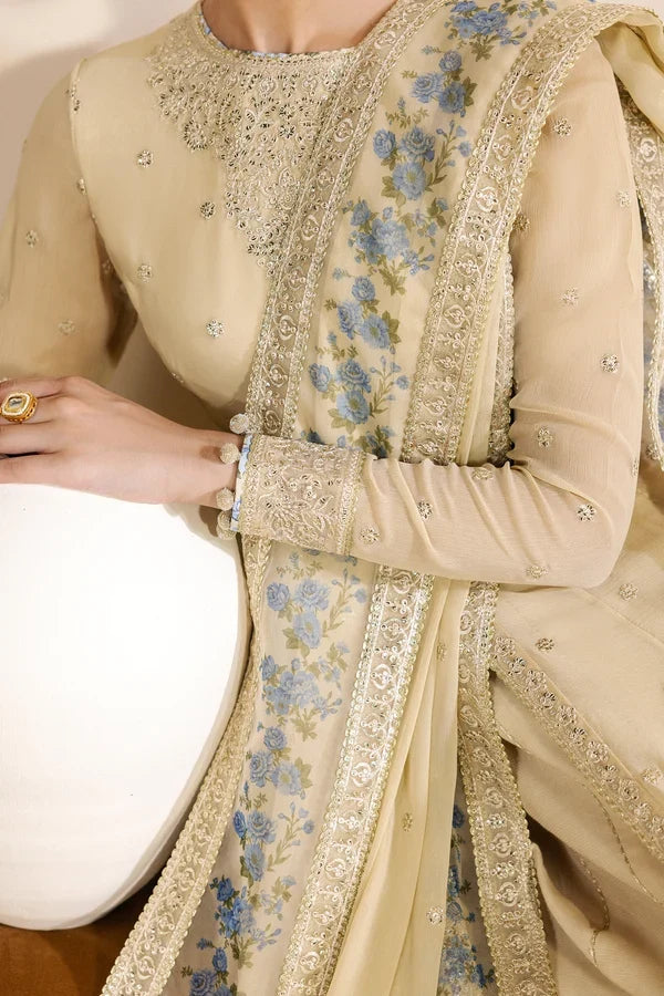 Meraki by Zarif Unstitched Embroidered Chiffon 3 Piece Suit ZR26UCM DARYA 09 - Festive Collection
