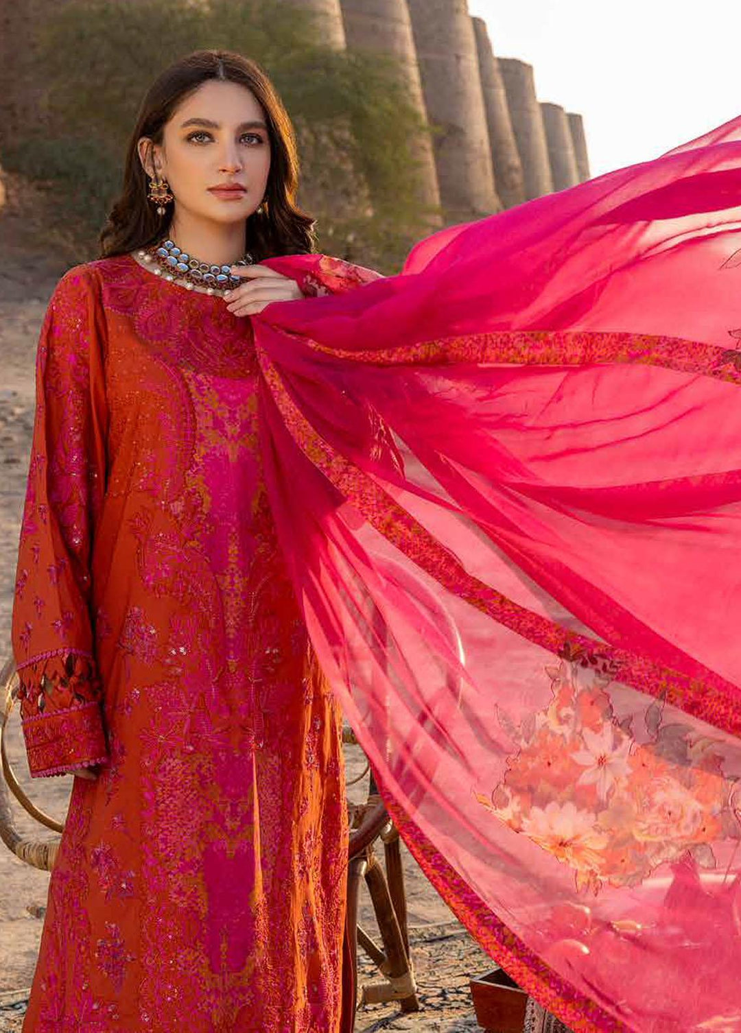 Dasht by Charizma Embroidered Lawn Suits Unstitched 3 Piece CRZ23D CSS-08 - Premium Collection