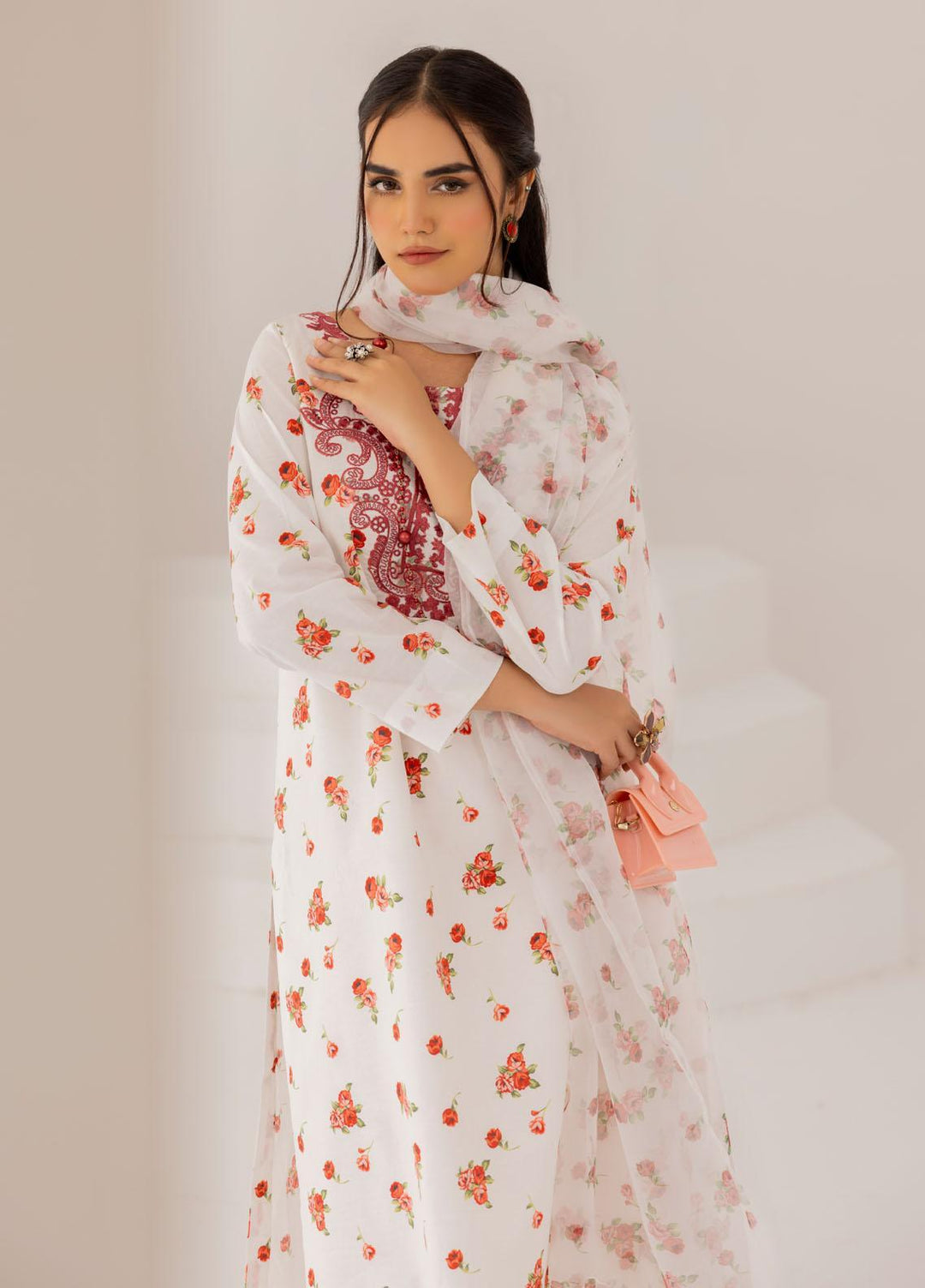 Esra Fashion Pret Embrodered Cambric 3 Piece Suit DT-23-02