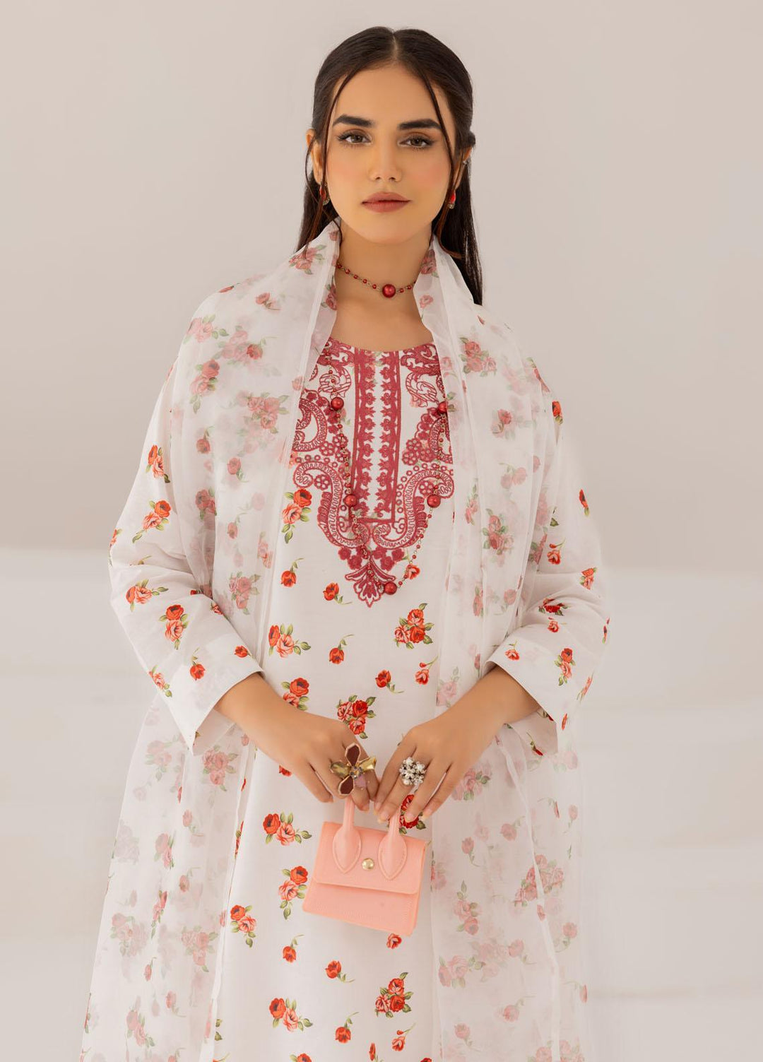 Esra Fashion Pret Embrodered Cambric 3 Piece Suit DT-23-02