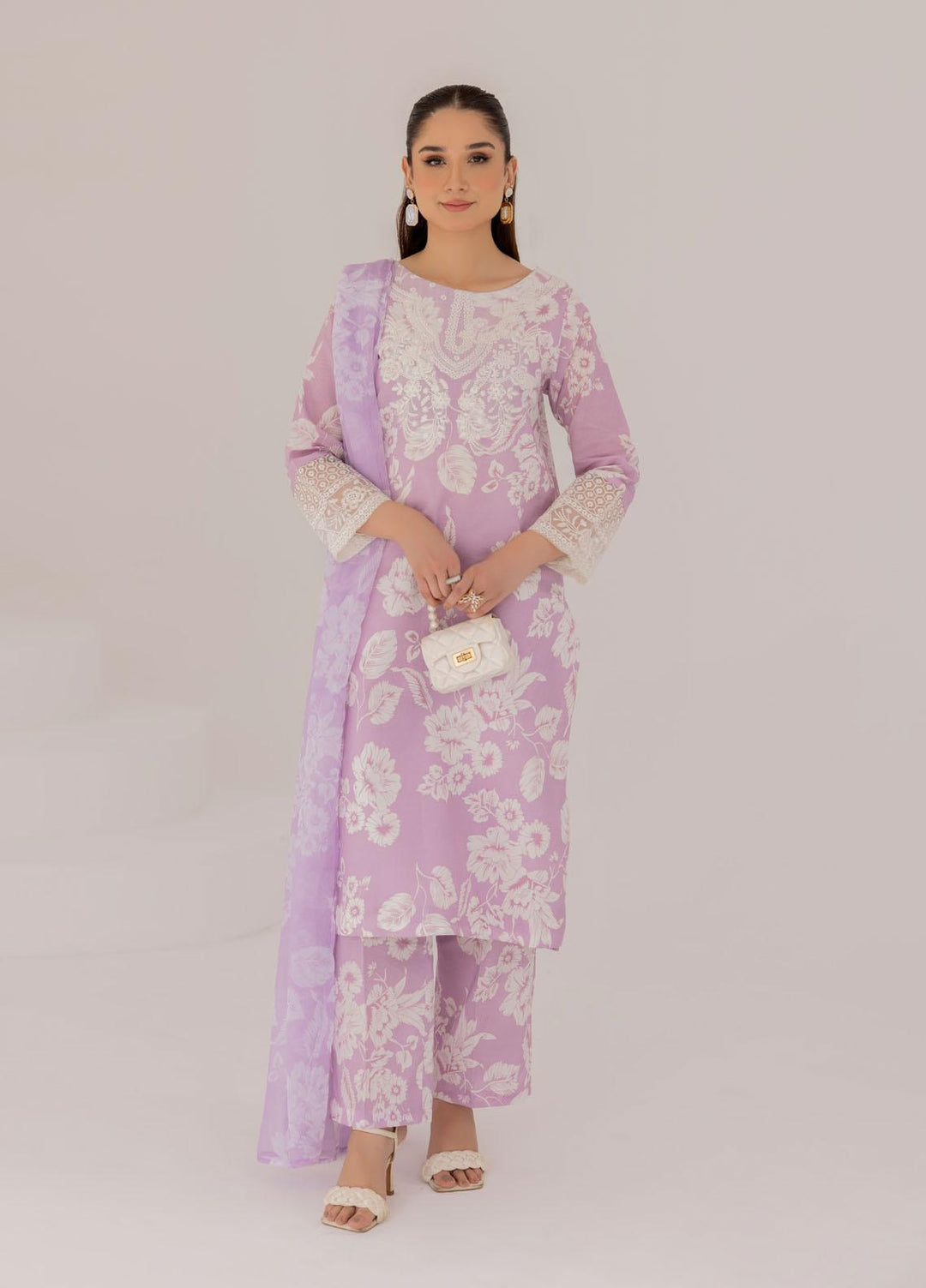 Esra Fashion Pret Embrodered Cambric 3 Piece Suit DT-23-04