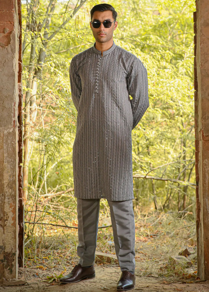 Dastaan by Fabrich Embroidered Cotton Silk Unstitched Suits 2 Piece GTS-D-002 -Mens Collection