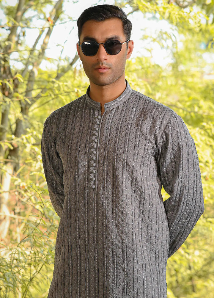 Dastaan by Fabrich Embroidered Cotton Silk Unstitched Suits 2 Piece GTS-D-002 -Mens Collection
