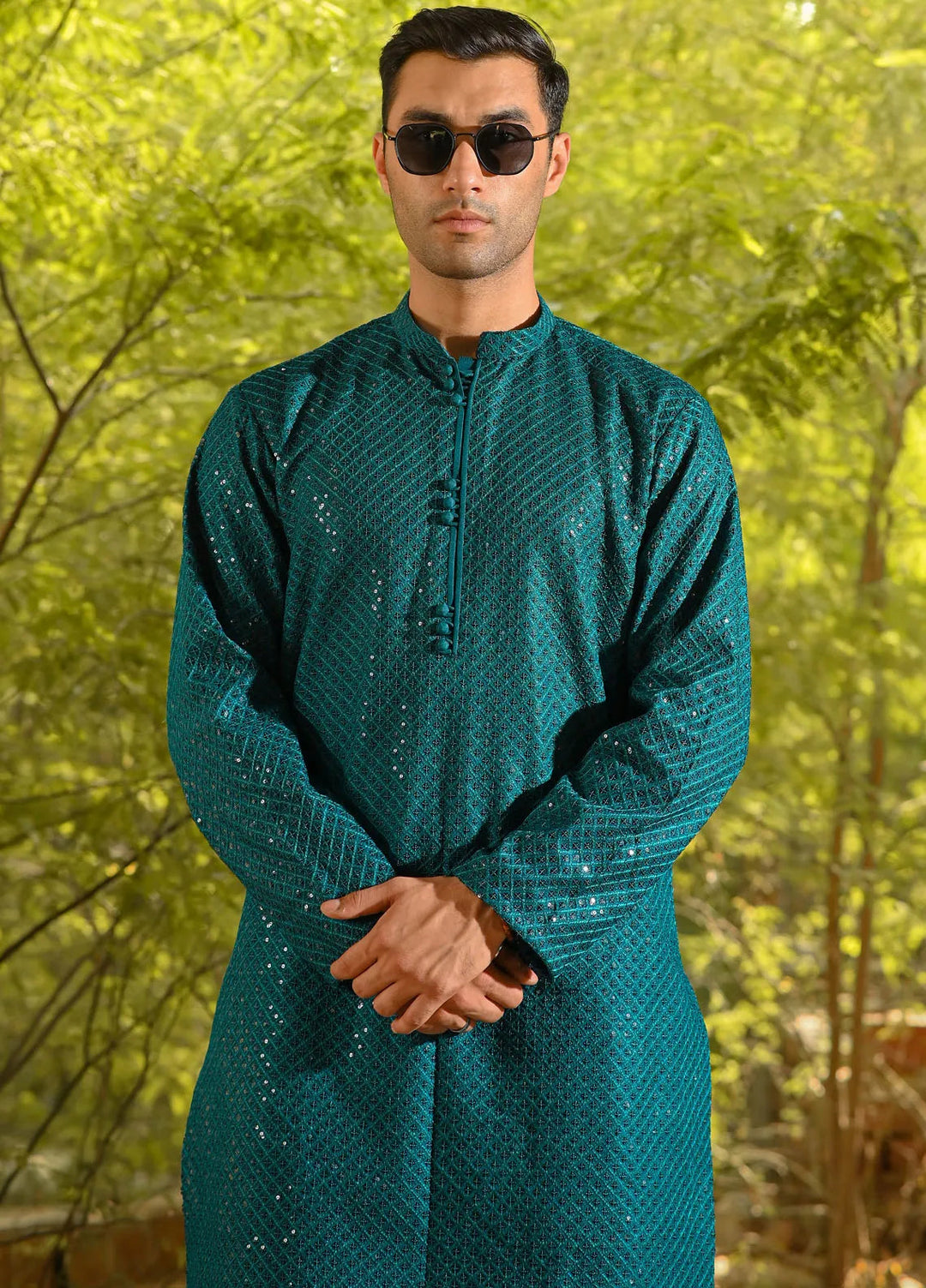 Dastaan by Fabrich Embroidered Cotton Silk Unstitched Suits 2 Piece GTS-D-004 -Mens Collection