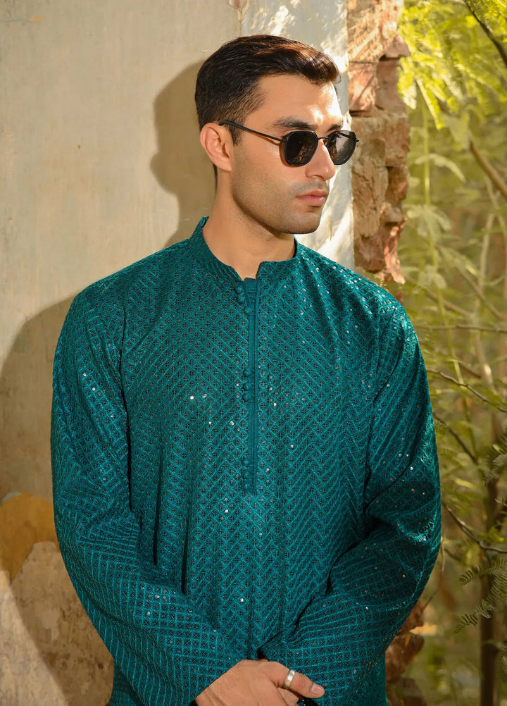 Dastaan by Fabrich Embroidered Cotton Silk Unstitched Suits 2 Piece GTS-D-004 -Mens Collection
