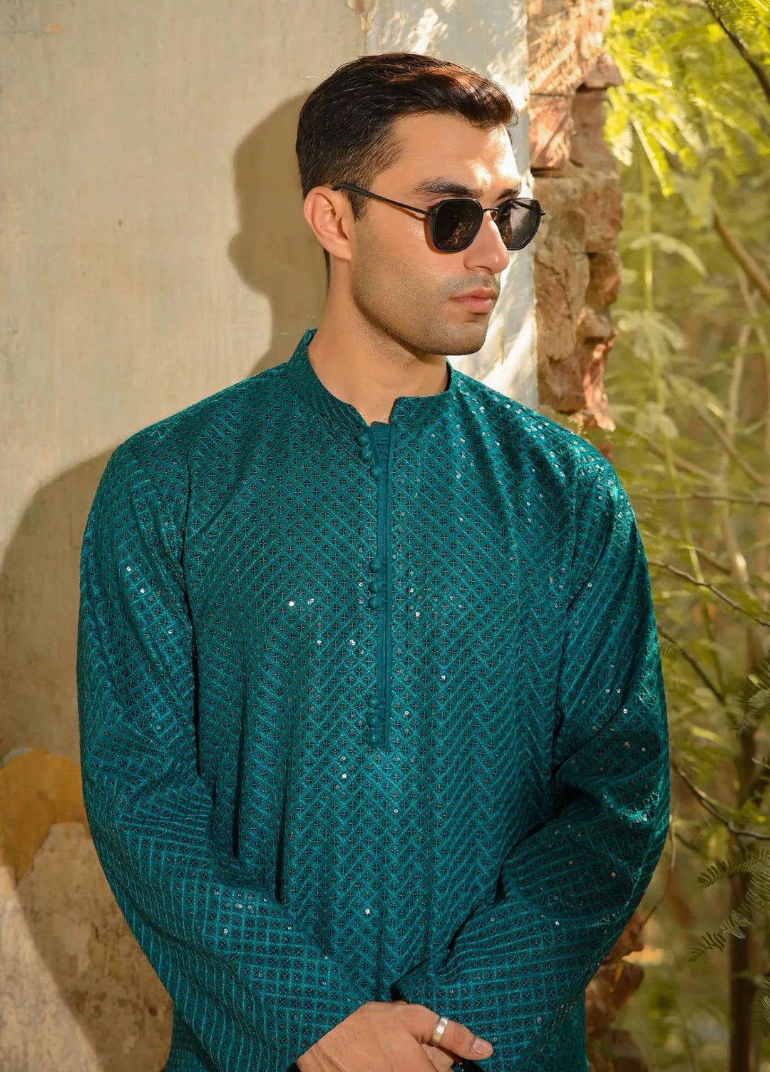 Dastaan by Fabrich Embroidered Cotton Silk Unstitched Suits 2 Piece GTS-D-004 -Mens Collection