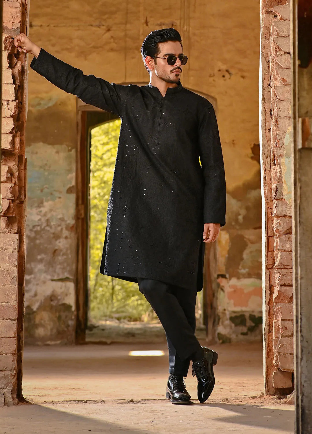 Dastaan by Fabrich Embroidered Cotton Silk Unstitched Suits 2 Piece GTS-D-005 -Mens Collection