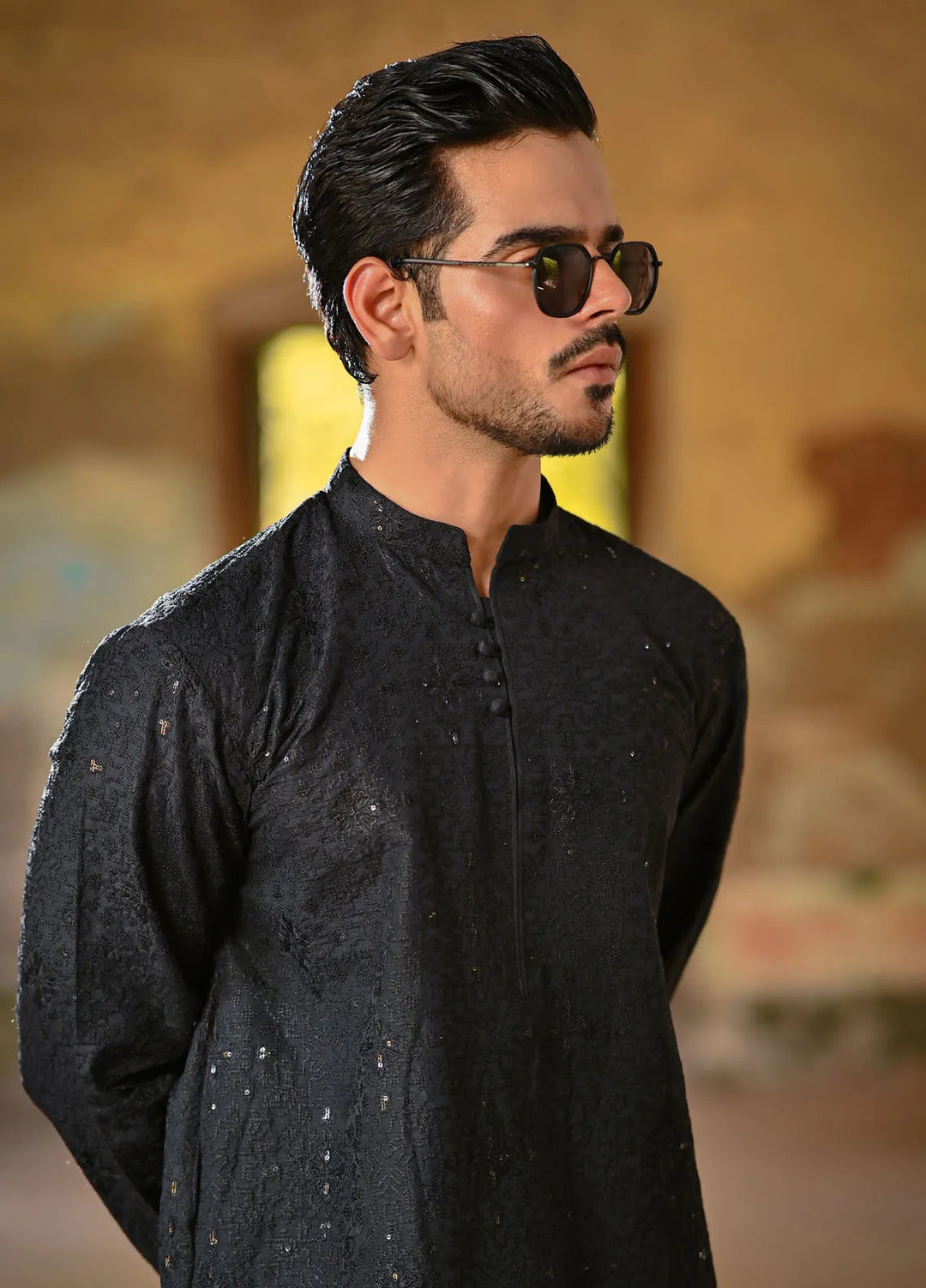Dastaan by Fabrich Embroidered Cotton Silk Unstitched Suits 2 Piece GTS-D-005 -Mens Collection