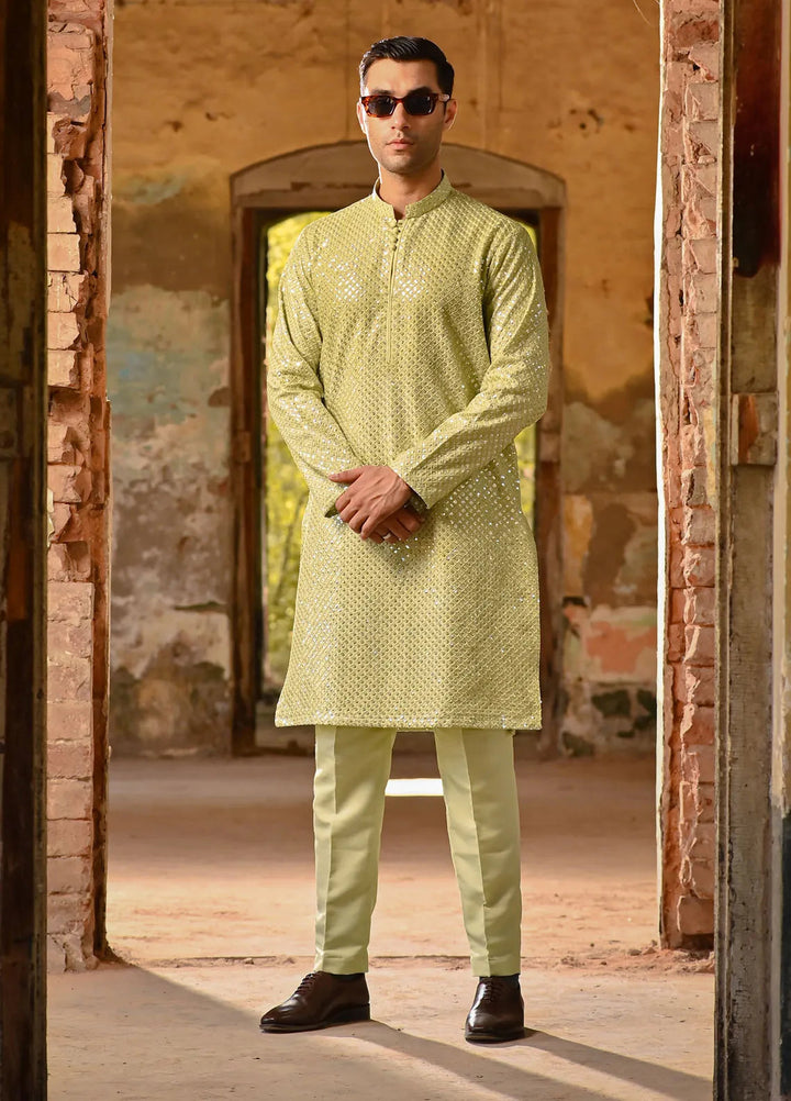 Dastaan by Fabrich Embroidered Cotton Silk Unstitched Suits 2 Piece GTS-D-006 -Mens Collection