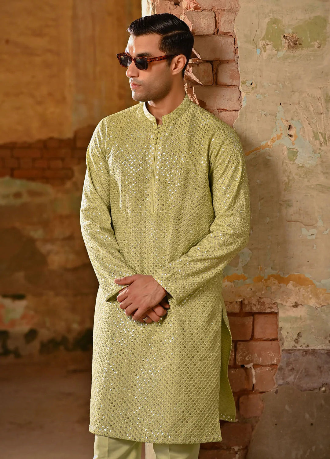 Dastaan by Fabrich Embroidered Cotton Silk Unstitched Suits 2 Piece GTS-D-006 -Mens Collection