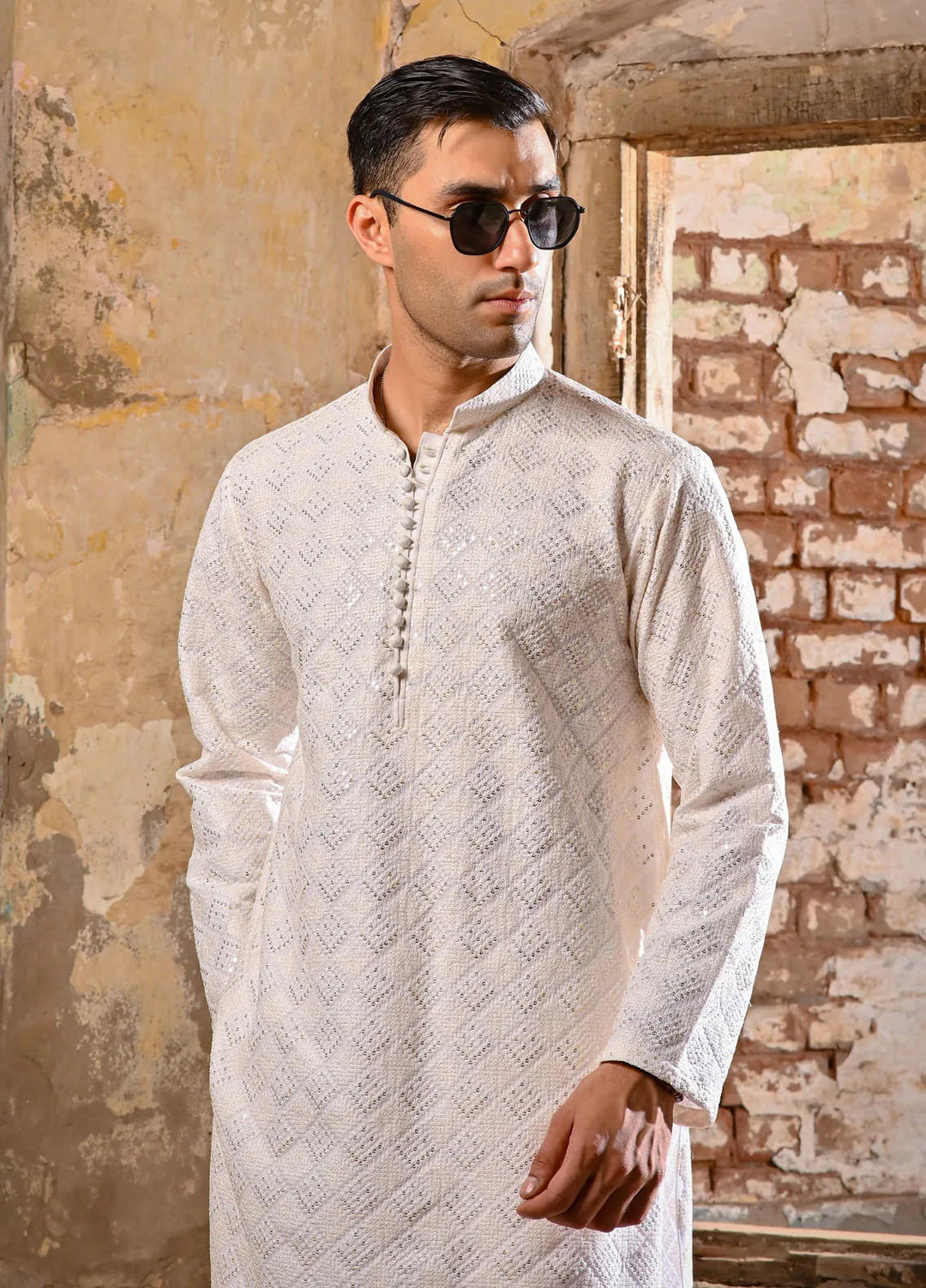 Dastaan by Fabrich Embroidered Cotton Silk Unstitched Suits 2 Piece GTS-D-007 -Mens Collection