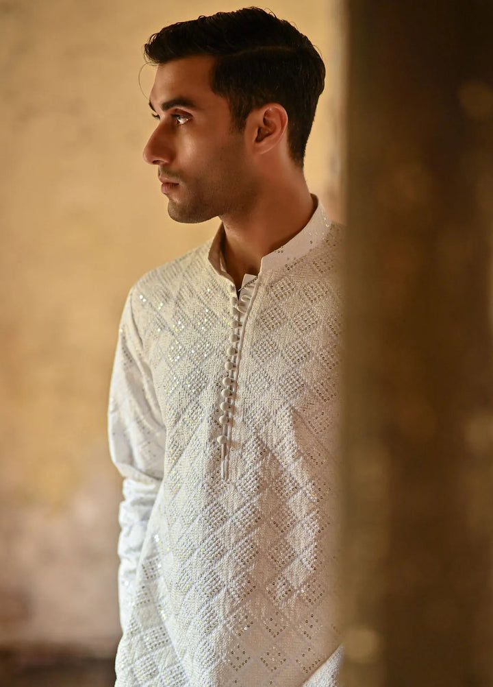 Dastaan by Fabrich Embroidered Cotton Silk Unstitched Suits 2 Piece GTS-D-007 -Mens Collection