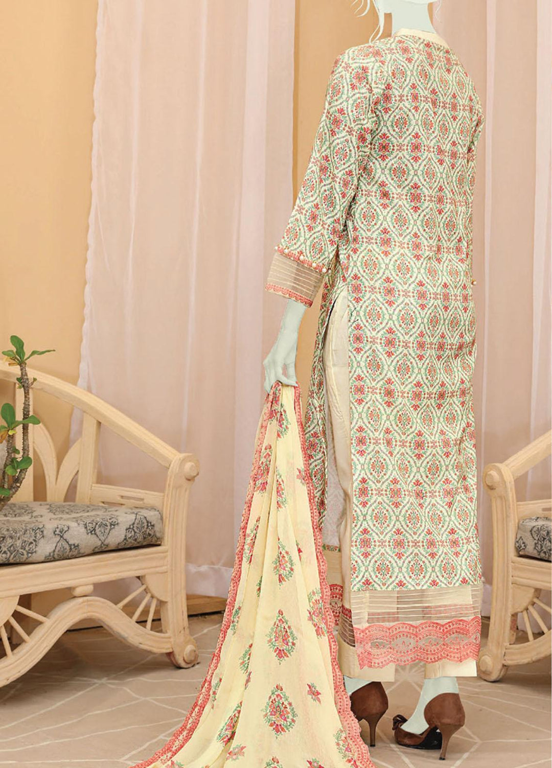 Dastaan by Humdum Embroidered Lawn Suits Unstitched 3 Piece HD22DL D10 - Summer Collection