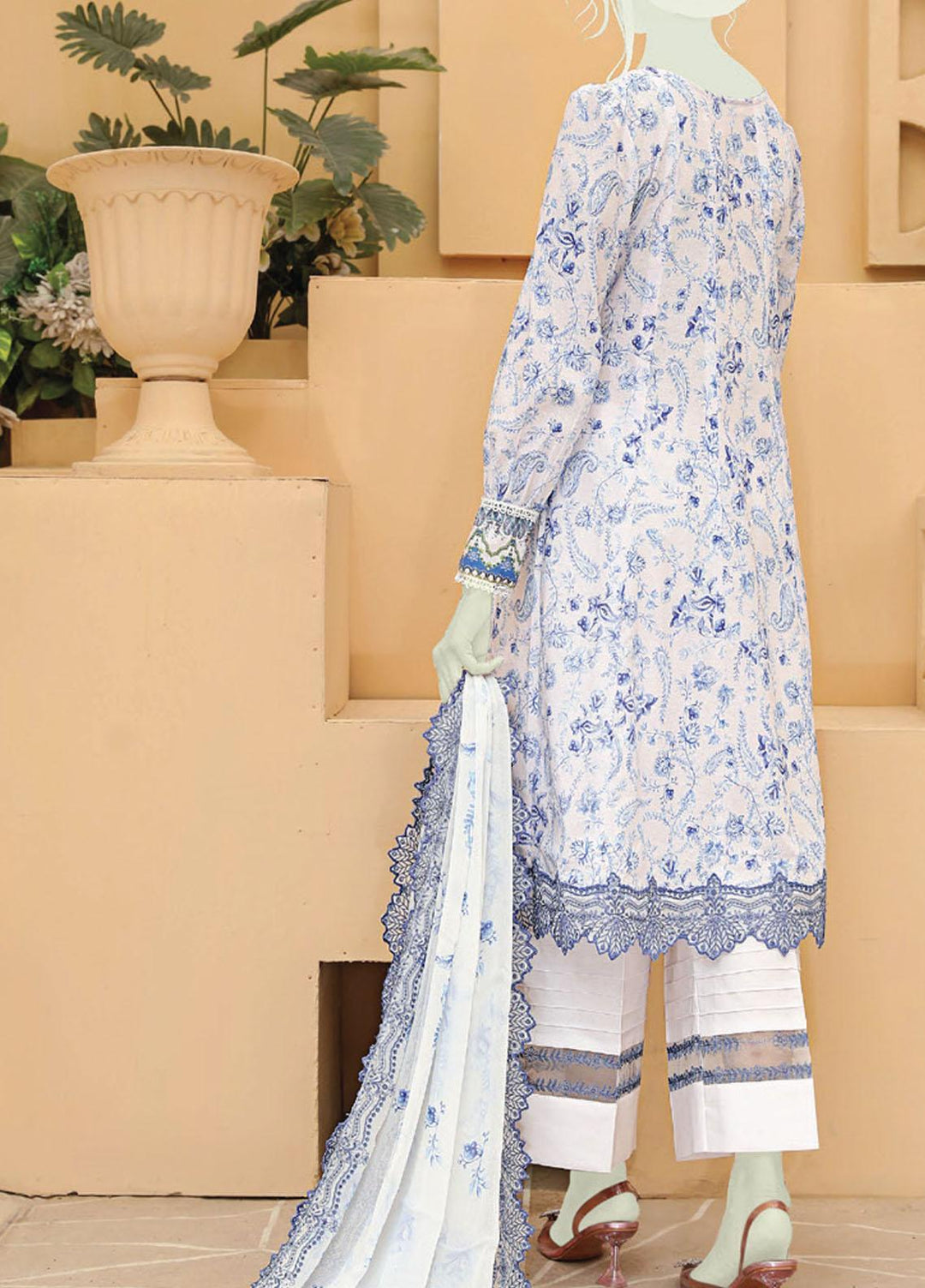 Dastaan by Humdum Embroidered Lawn Suits Unstitched 3 Piece HD22DL D7 - Summer Collection