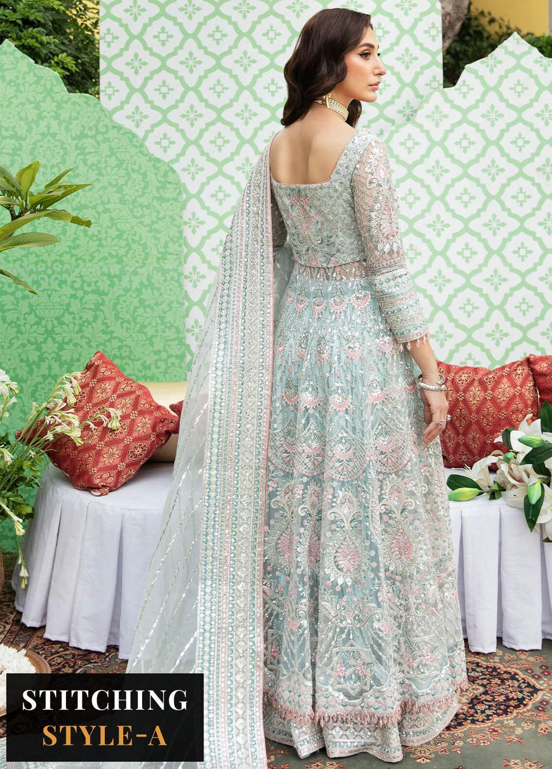 Dastaan By Imrozia Premium Embroidered Net Suits Unstitched 4 Piece IMP23DS IB-31 Amal - Bridal Collection