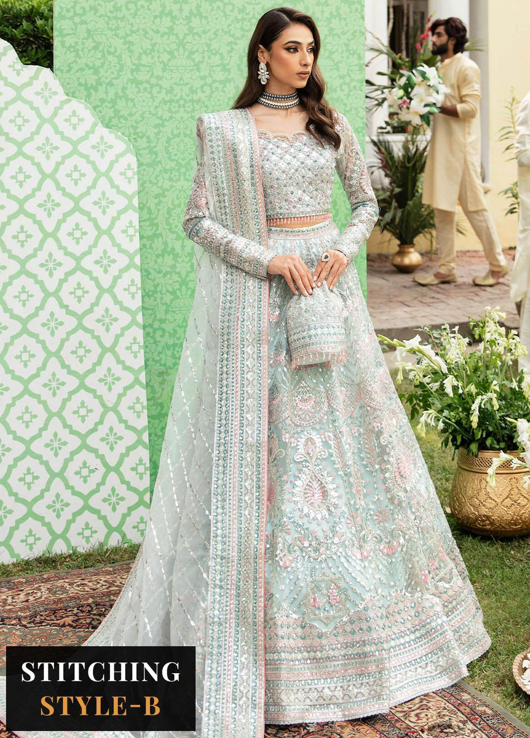 Dastaan By Imrozia Premium Embroidered Net Suits Unstitched 4 Piece IMP23DS IB-31 Amal - Bridal Collection