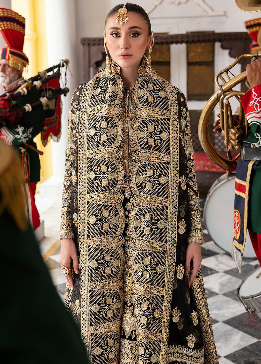 Dastaan By Imrozia Premium Embroidered Chiffon Suits Unstitched 4 Piece IMP23DS IB-33 Liza - Bridal Collection