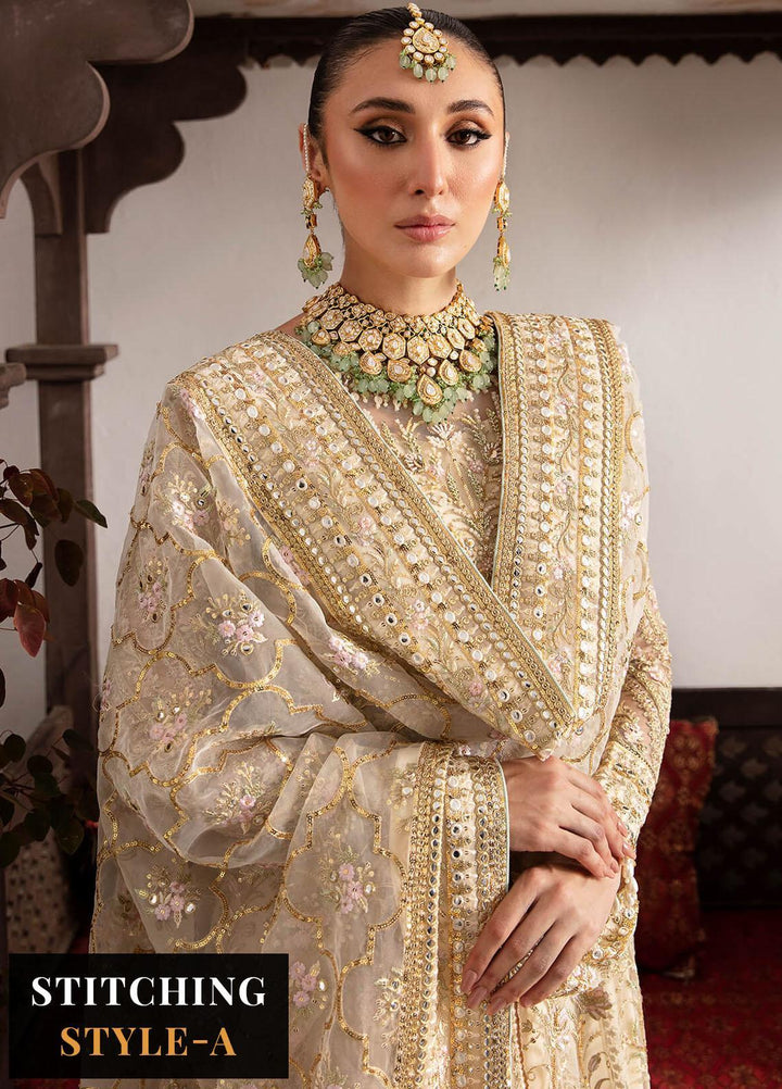 Dastaan By Imrozia Premium Embroidered Net Suits Unstitched 3 Piece IMP23DS IB-37 Anah - Bridal Collection