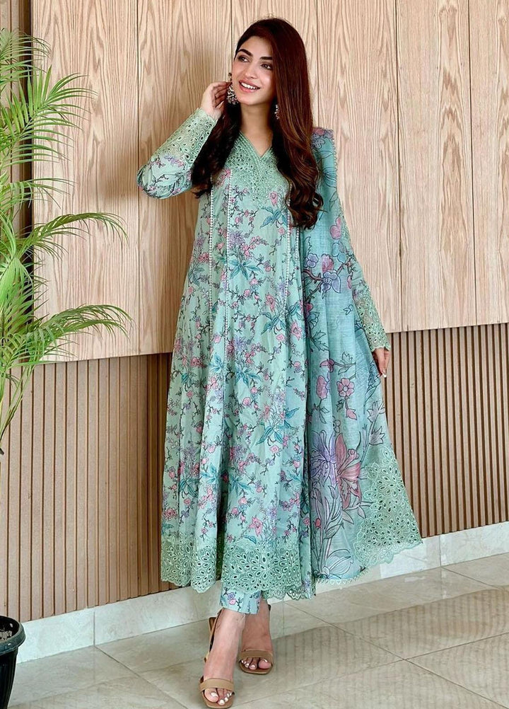 Dastaan By Iznik Embroidered Lawn Suits Unstitched 3 Piece IZ23D IDL-06 Badar - Summer Collection