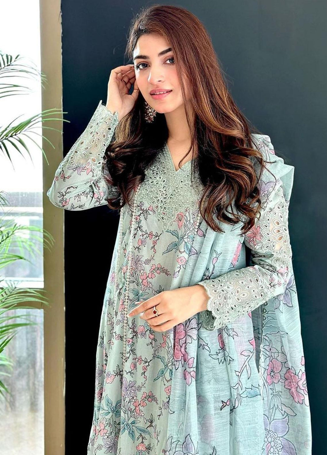 Dastaan By Iznik Embroidered Lawn Suits Unstitched 3 Piece IZ23D IDL-06 Badar - Summer Collection