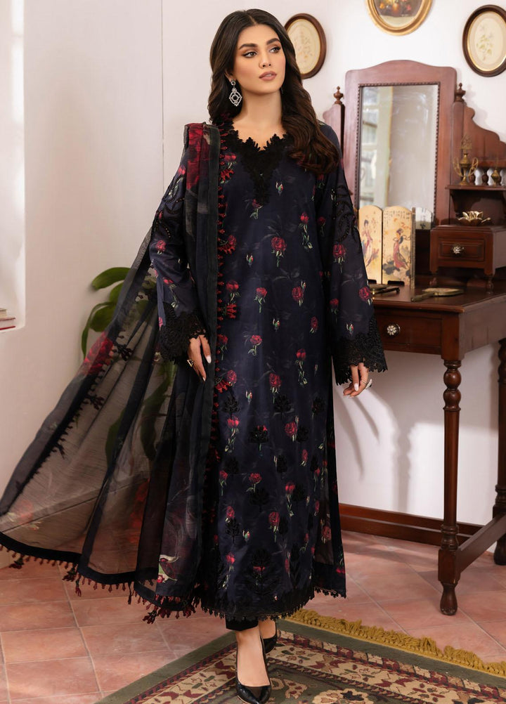 Dastaan By Iznik Embroidered Lawn Suits Unstitched 3 Piece IZ23D IDL-04 Dimah - Summer Collection