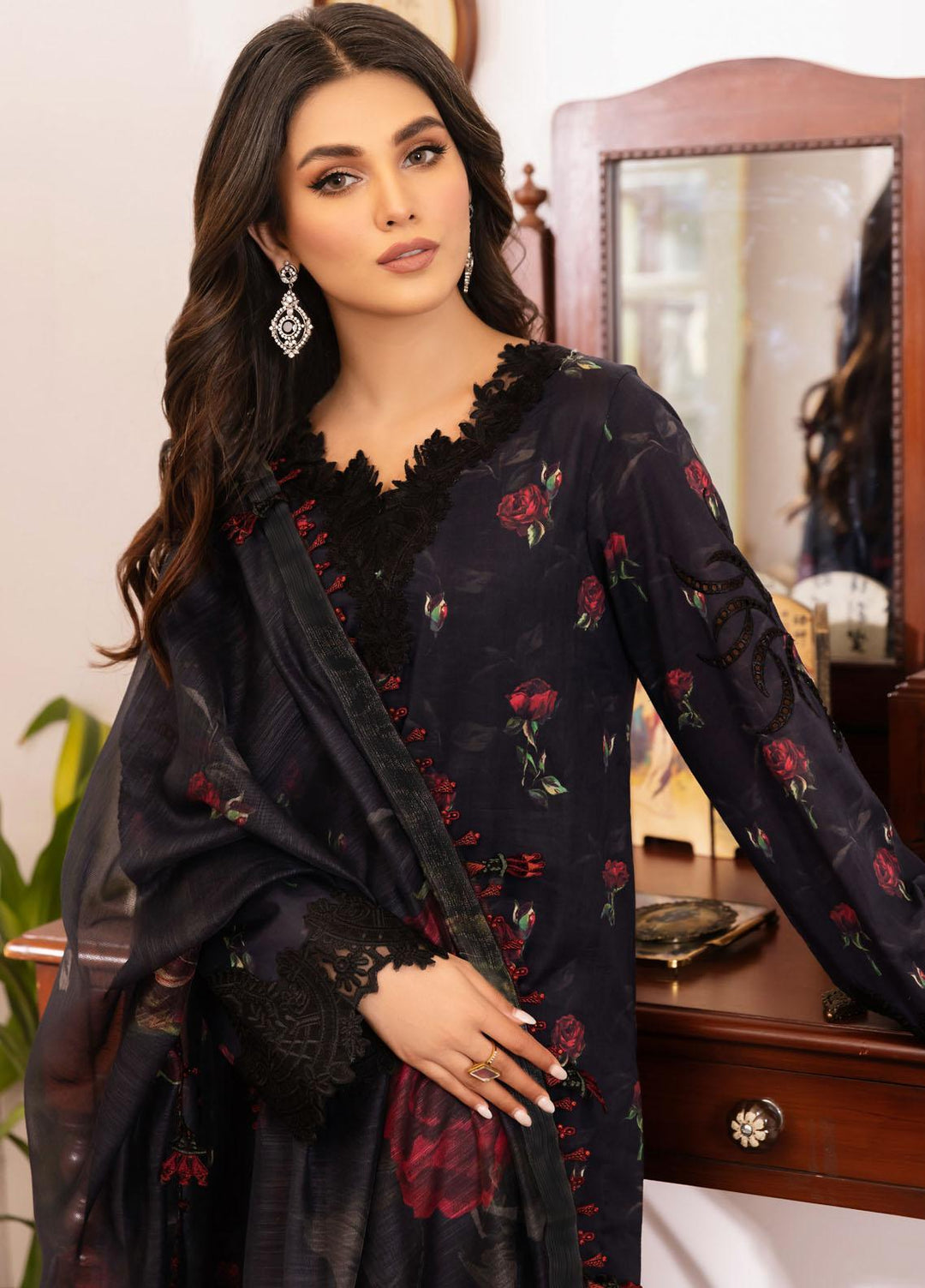 Dastaan By Iznik Embroidered Lawn Suits Unstitched 3 Piece IZ23D IDL-04 Dimah - Summer Collection