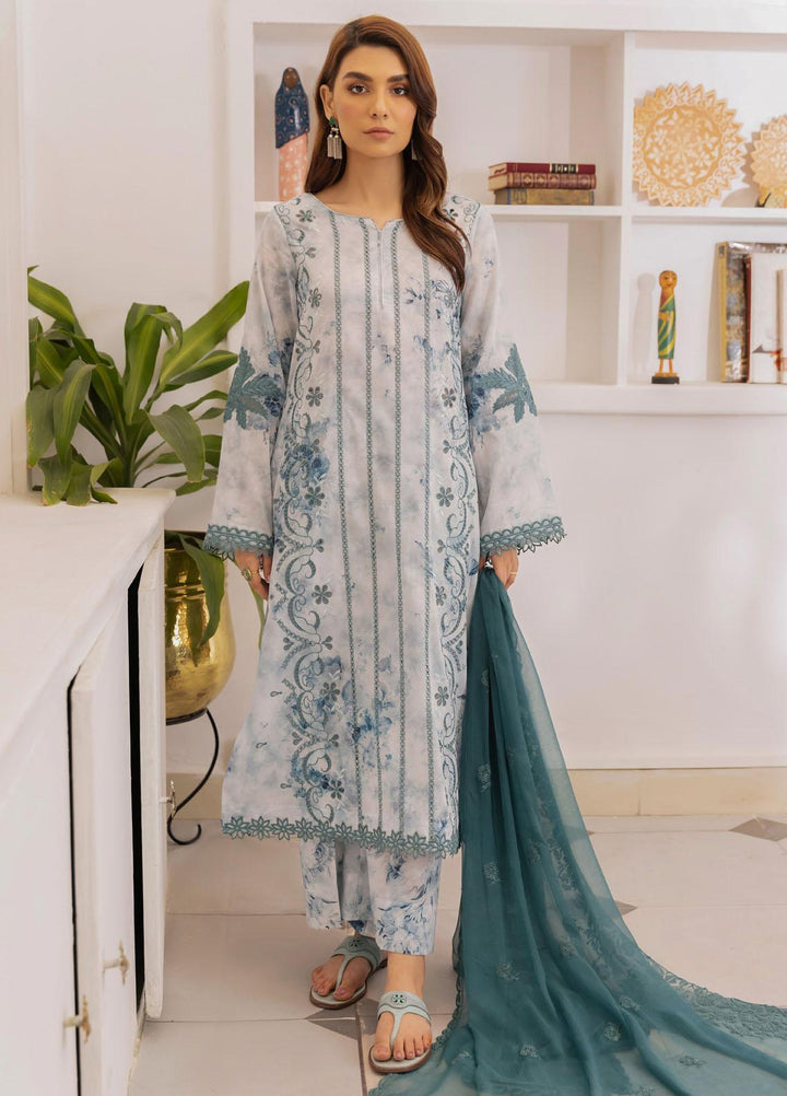 Dastaan By Iznik Embroidered Lawn Suits Unstitched 3 Piece IZ23D IDL-07 Furat - Summer Collection
