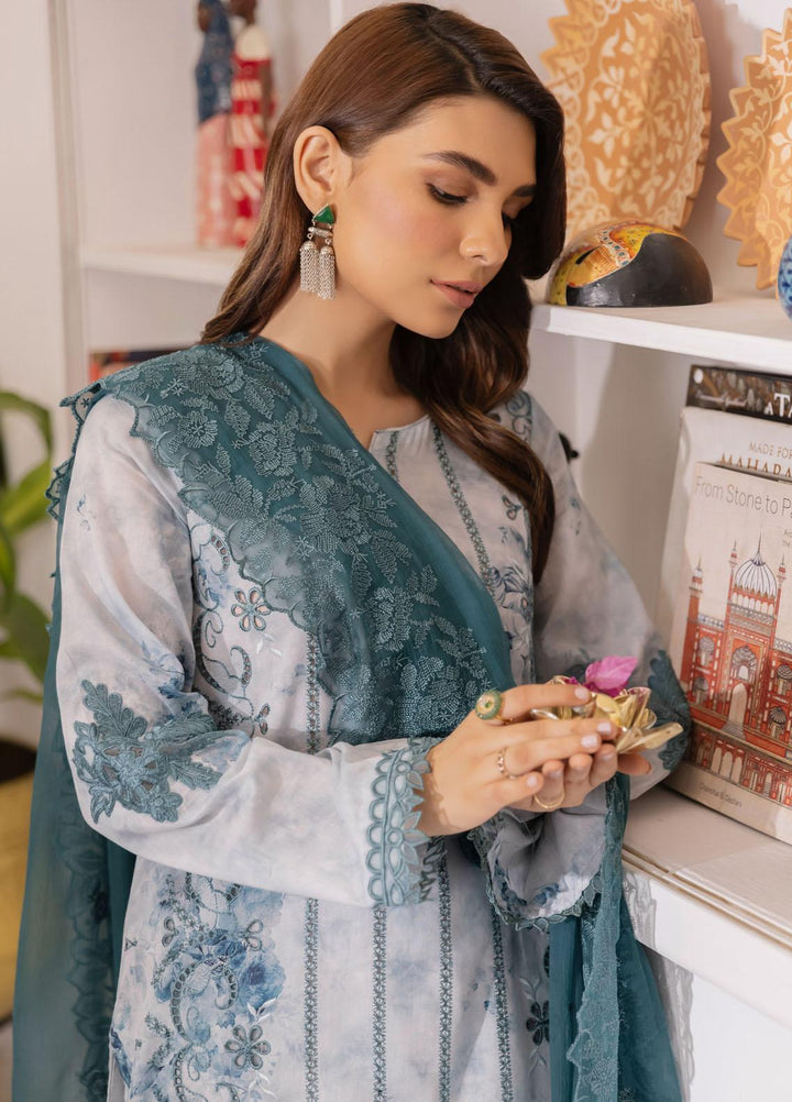 Dastaan By Iznik Embroidered Lawn Suits Unstitched 3 Piece IZ23D IDL-07 Furat - Summer Collection