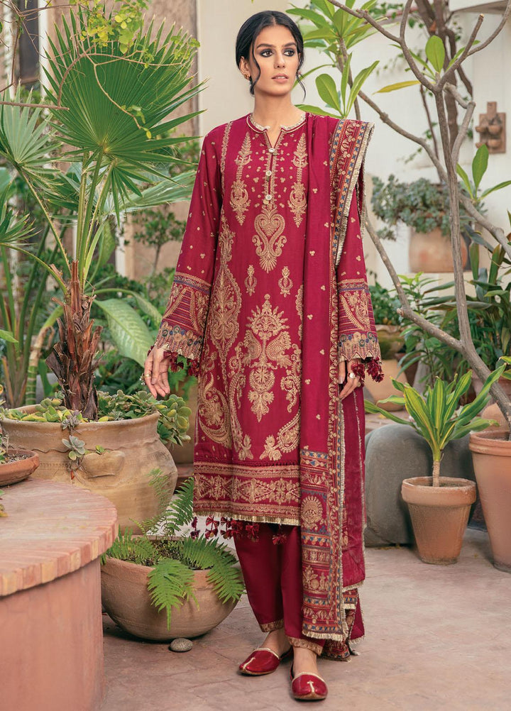 Dastaan By Jazmin Embroidered Khaddar Suits Unstitched 3 Piece JZ21D 01 - Winter Collection