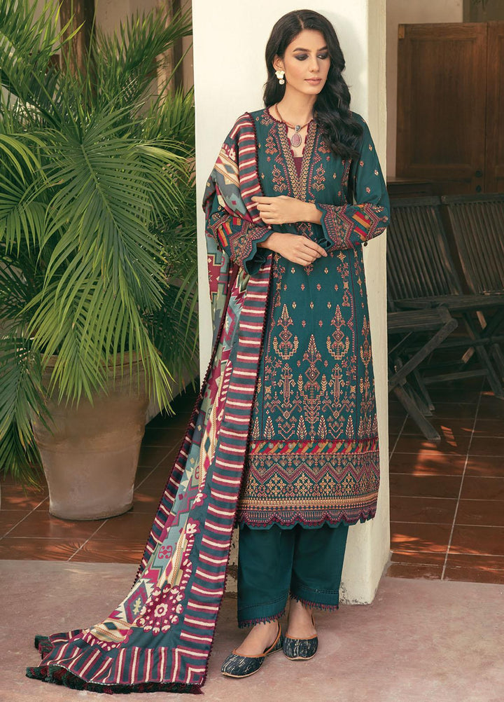 Dastaan By Jazmin Embroidered Khaddar Suits Unstitched 3 Piece JZ21D 08 - Winter Collection