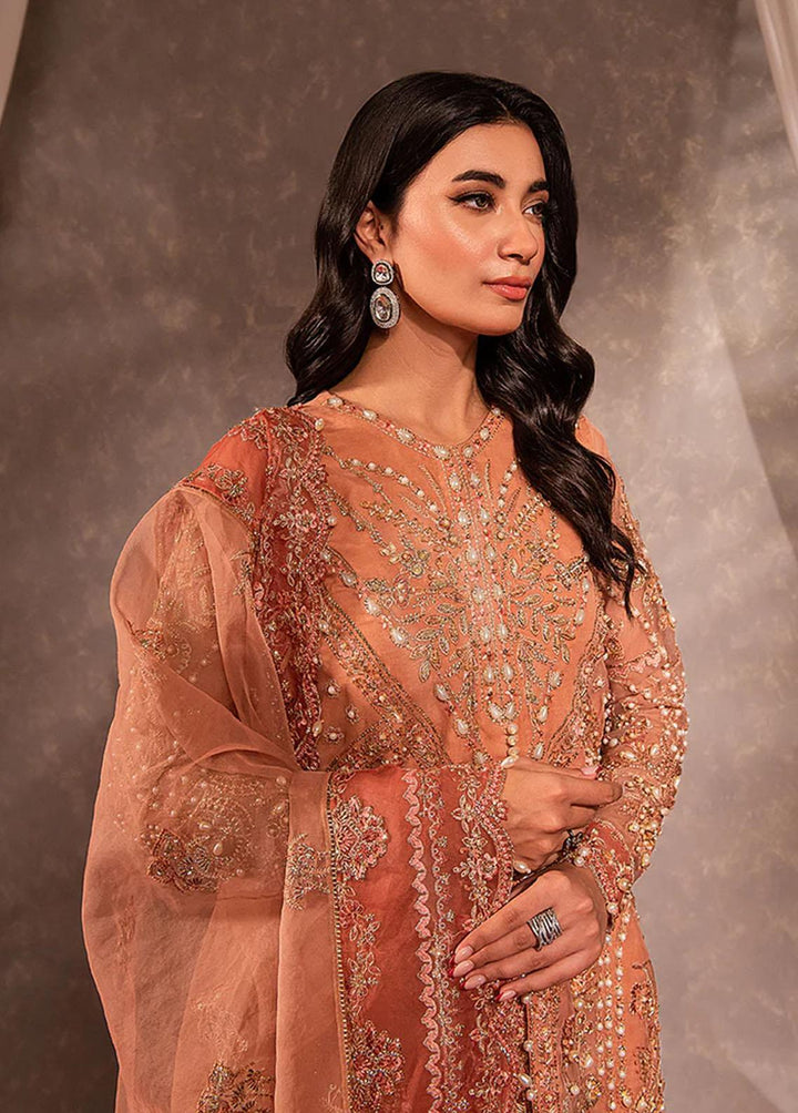 Dastaan By Maria Osama Khan Embroidered Organza Suits Unstitched 3 Piece Aarzoo - Luxury Collection