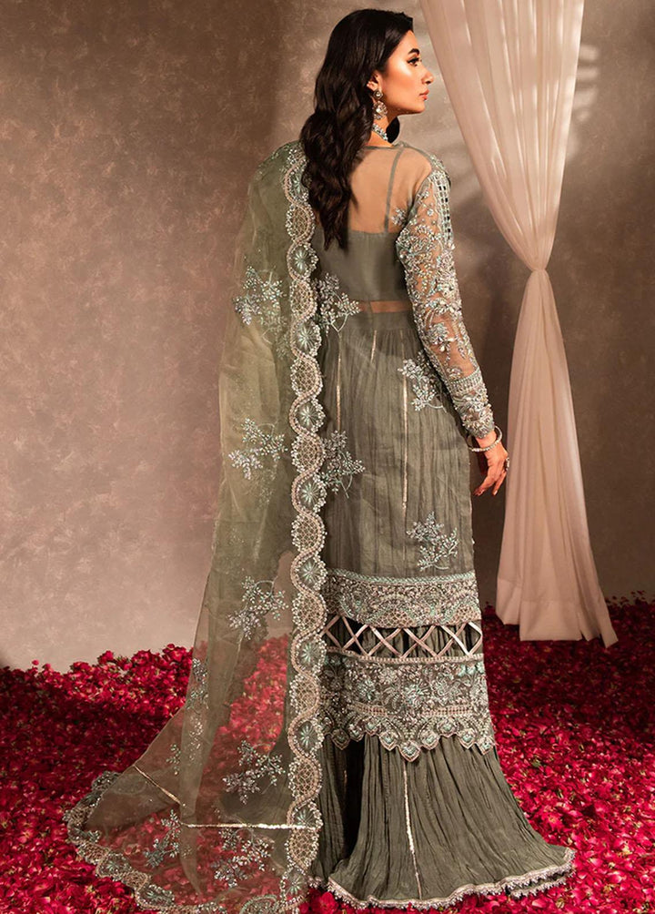 Dastaan By Maria Osama Khan Embroidered Organza Suits Unstitched 3 Piece Mehr - Luxury Collection