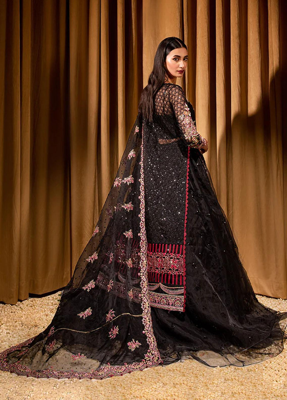 Dastaan By Maria Osama Khan Embroidered Organza Suits Unstitched 3 Piece Raunaq - Luxury Collection