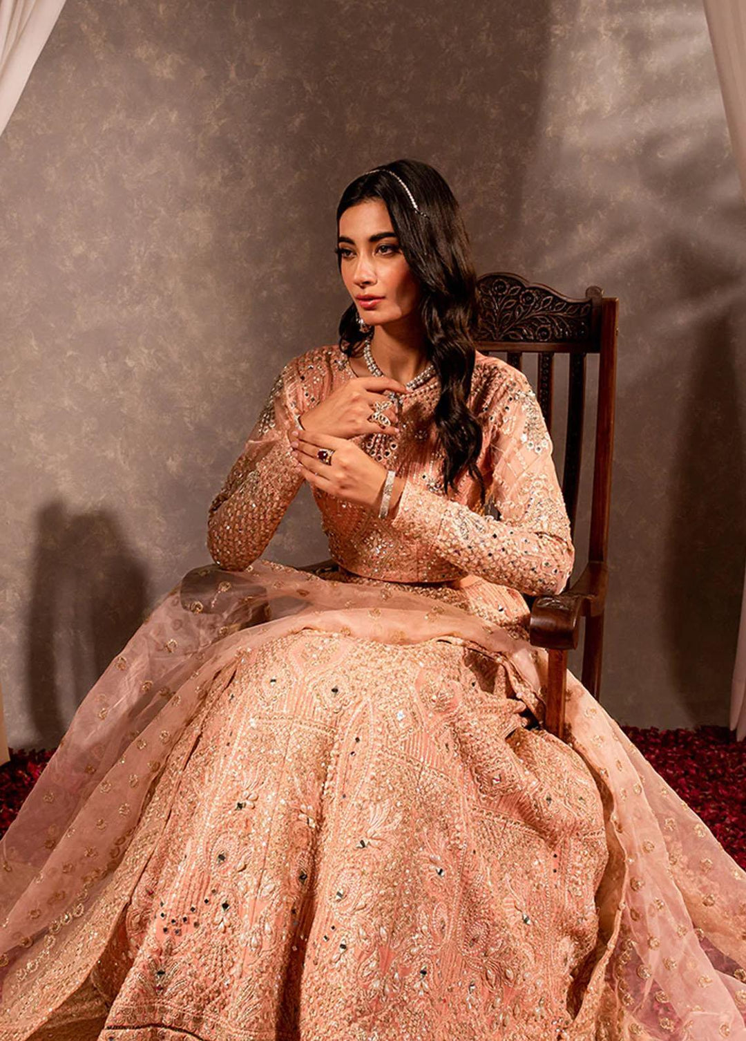Dastaan By Maria Osama Khan Embroidered Organza Suits Unstitched 3 Piece Roshan - Luxury Collection