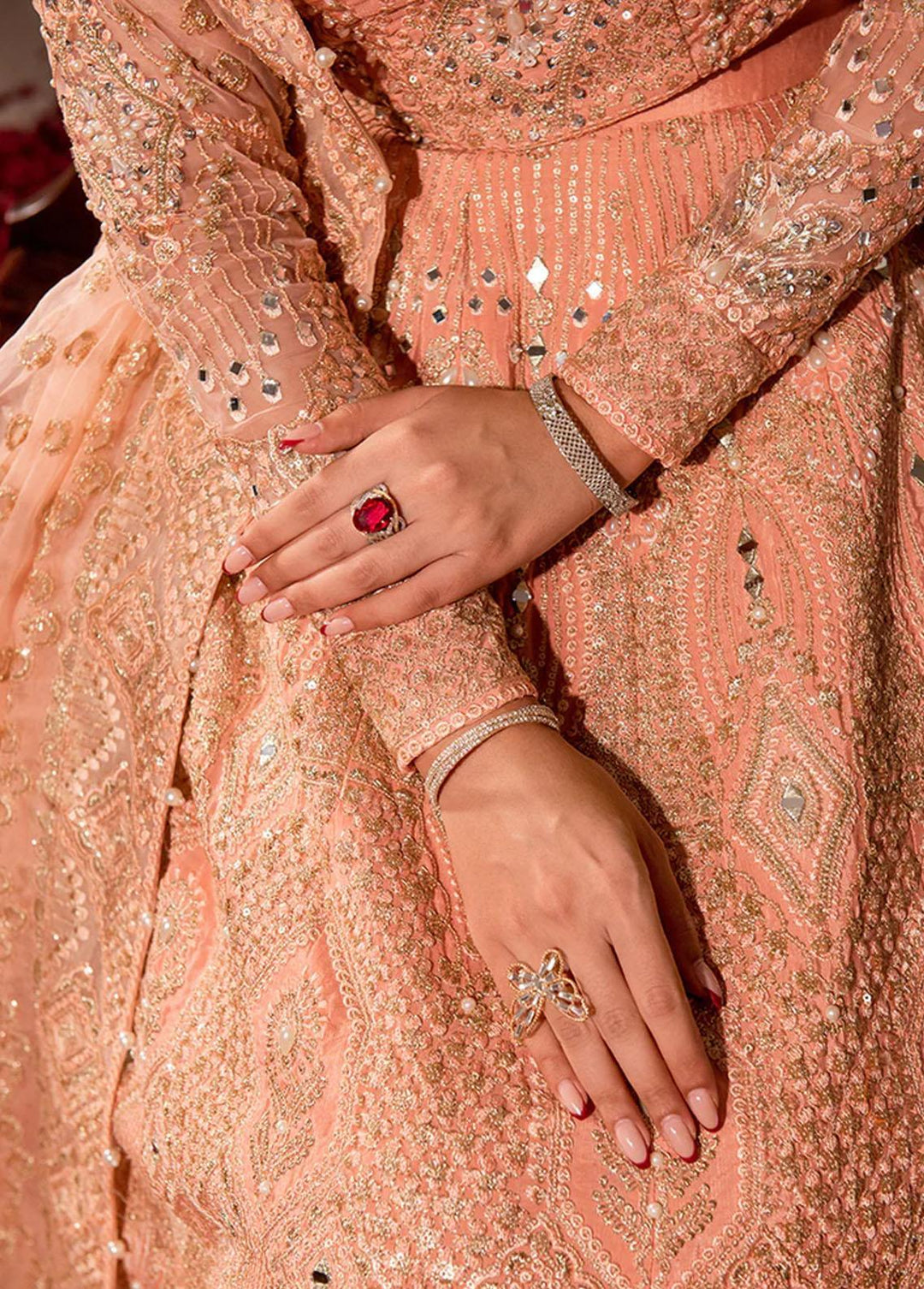 Dastaan By Maria Osama Khan Embroidered Organza Suits Unstitched 3 Piece Roshan - Luxury Collection