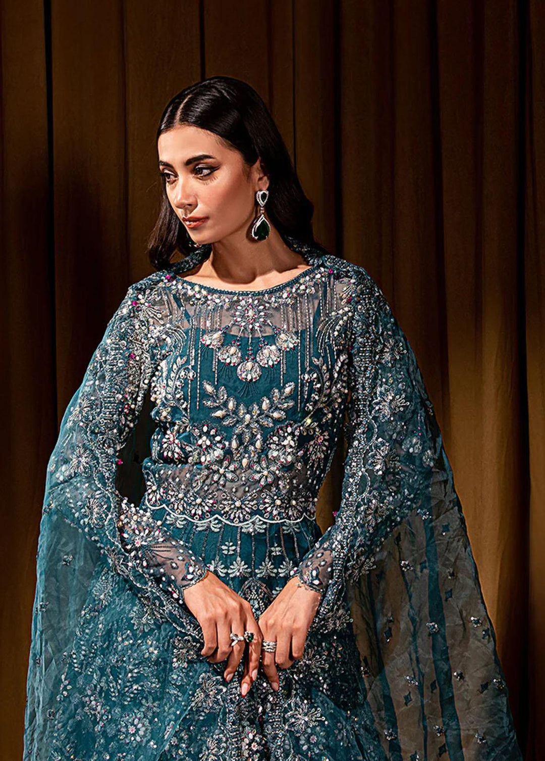 Dastaan By Maria Osama Khan Embroidered Organza Suits Unstitched 3 Piece Sanam - Luxury Collection