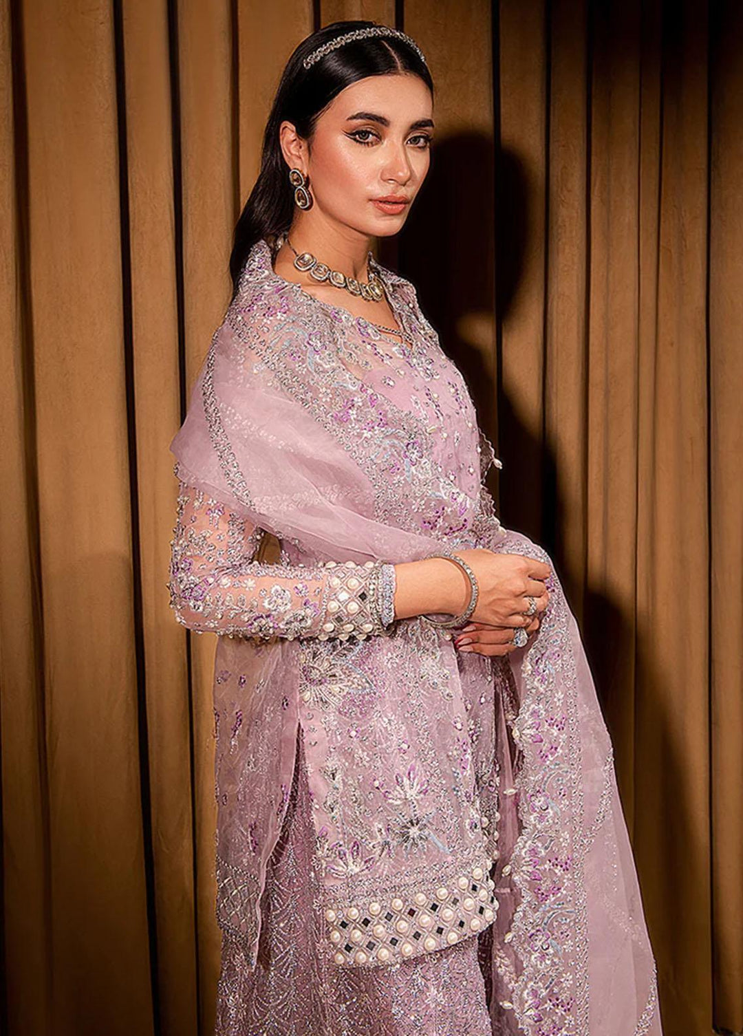 Dastaan By Maria Osama Khan Embroidered Organza Suits Unstitched 3 Piece Sona - Luxury Collection