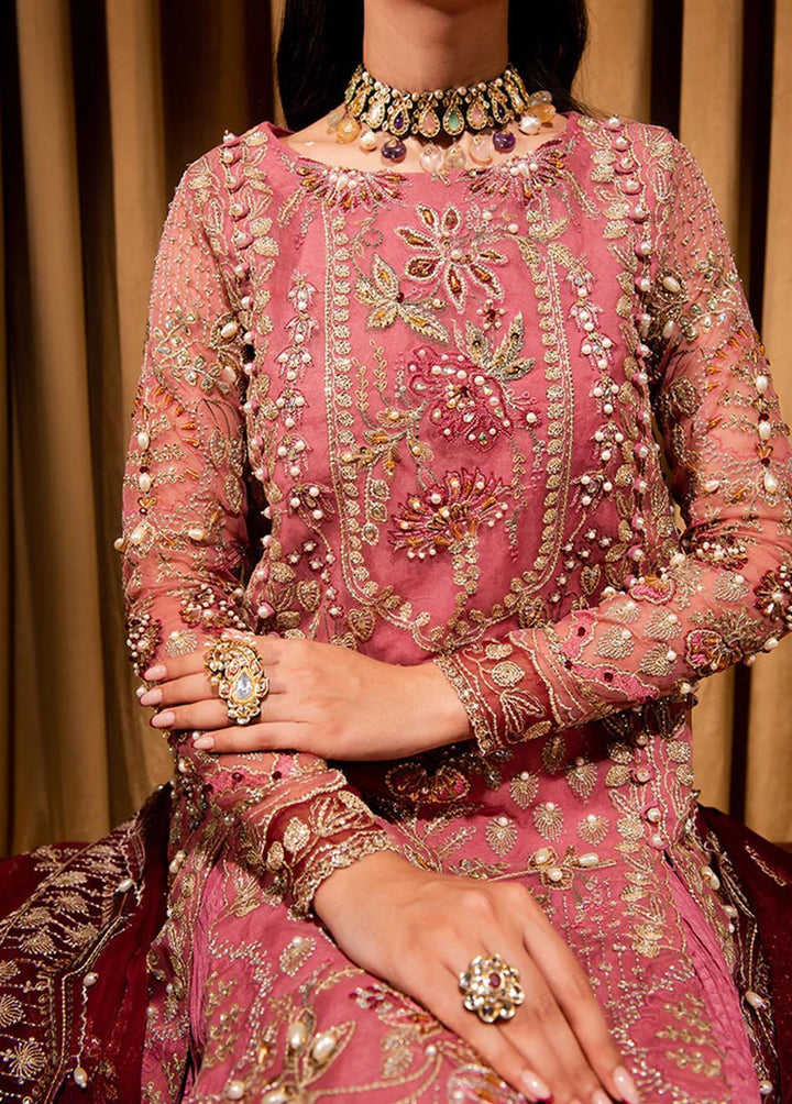 Dastaan By Maria Osama Khan Embroidered Organza Suits Unstitched 3 Piece Zari - Luxury Collection